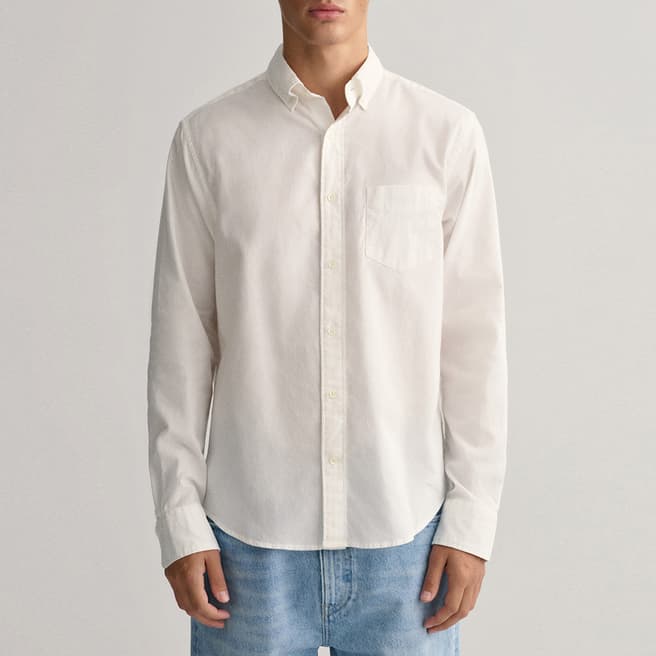 Gant Ecru Regular Fit Cotton Oxford Shirt