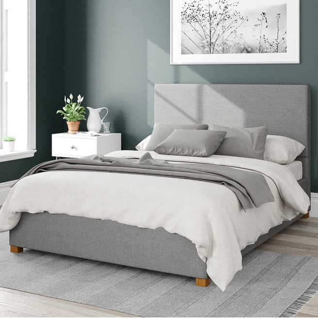 Aspire Furniture Garland Eire Linen Fabric Superking Ottoman, Grey