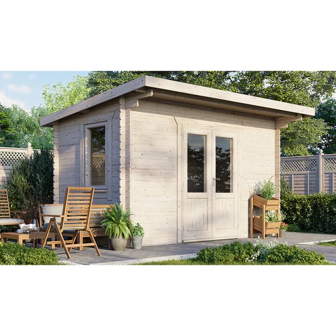 Power Sheds SAVE £680 14x8 Power Pent Log Cabin, Doors Central  -  28mm