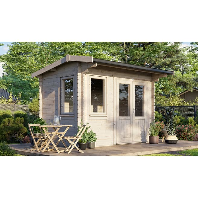 Power Sheds SAVE £660 12x8 Power Apex Log Cabin, Doors to the Right  -  28mm