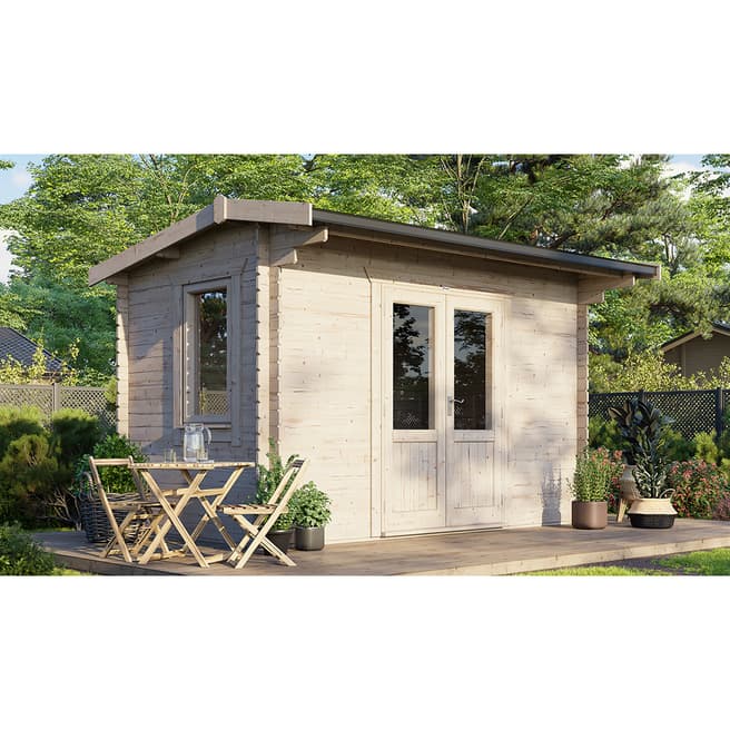 Power Sheds SAVE £680 14x8 Power Apex Log Cabin, Doors Central  -  28mm