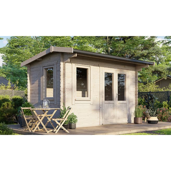 Power Sheds SAVE £694 14x8 Power Apex Log Cabin, Doors to the Right  -  28mm