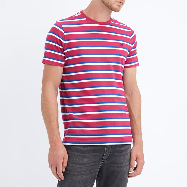 Crew Clothing Red Double Stripe T-Shirt