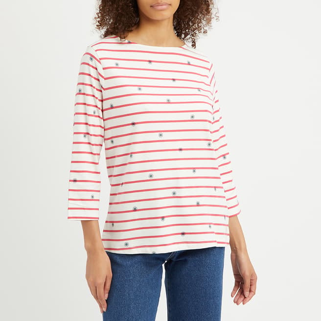 Crew Clothing Pink Striped Cassie Floral Top