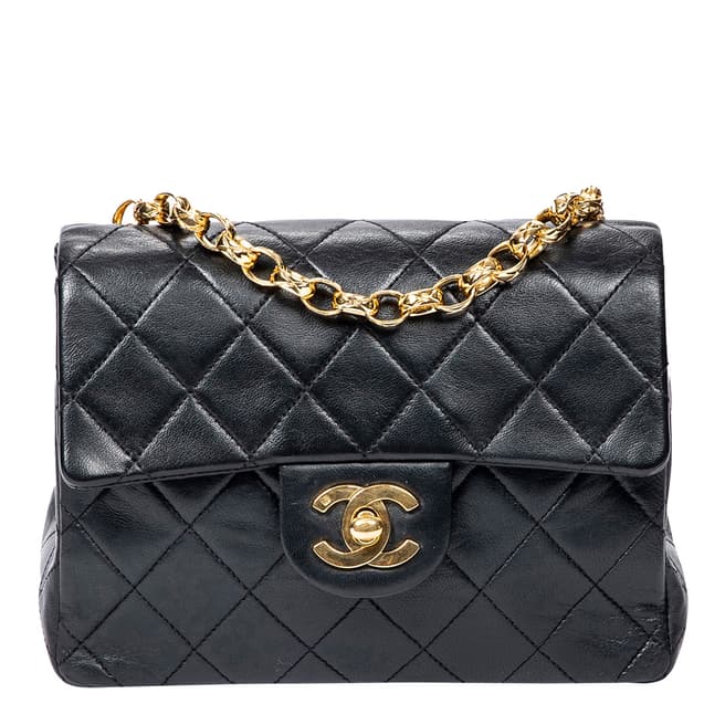 Vintage Chanel Black Mini Square Single Flap Bag