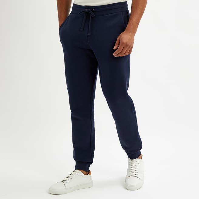 Crew Clothing Navy Cotton Jersey Joggers