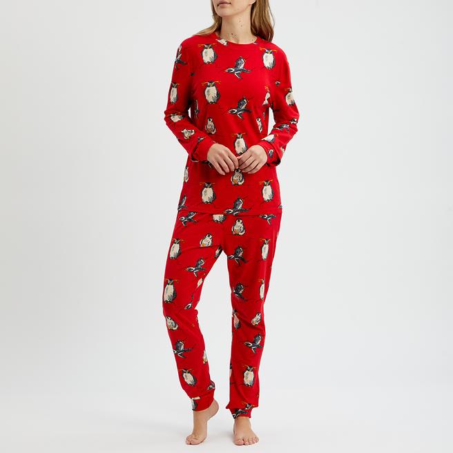 Their Nibs Unisex Red Penguin Pyjamas