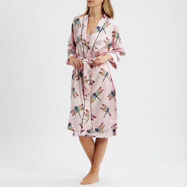 Their Nibs Multi Dragonfly Print Satin Gown