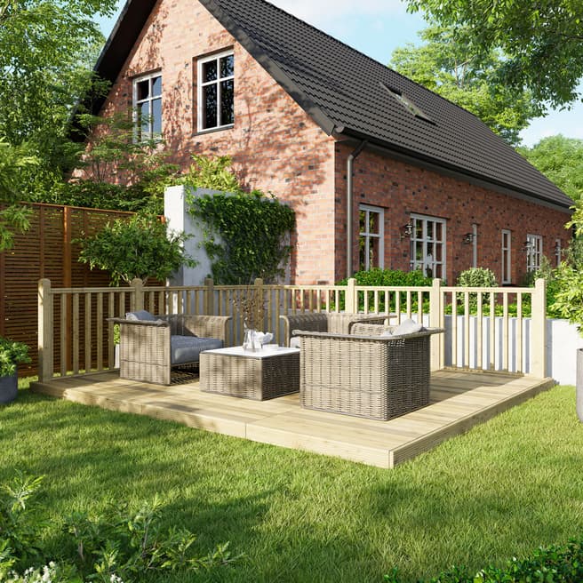 Power Sheds SAVE £149  - 12x14 Power Deck - Handrails on Two Sides