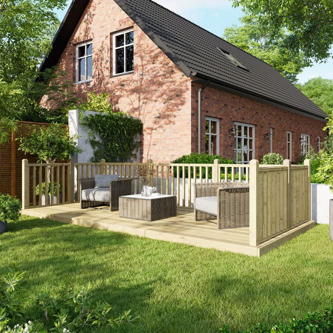 Power Sheds SAVE £144  - 8x18 Power Deck - Handrails on Three Sides
