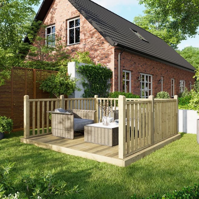 Power Sheds SAVE £120  - 10x10 Power Deck - Handrails on Three Sides