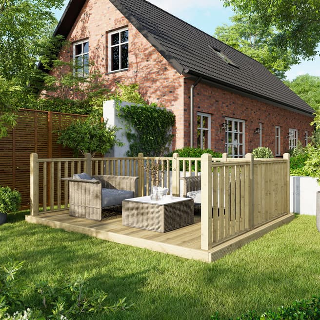 Power Sheds SAVE £135  - 10x12 Power Deck - Handrails on Three Sides