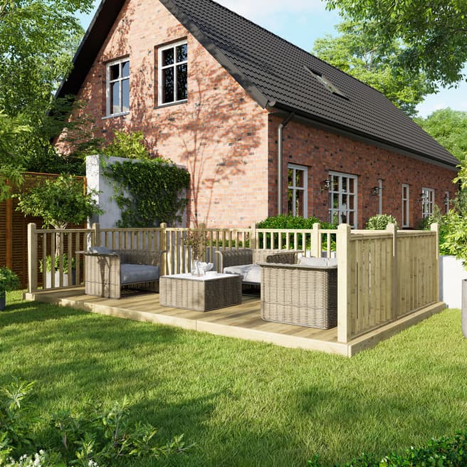 Power Sheds SAVE £189  - 10x18 Power Deck - Handrails on Three Sides