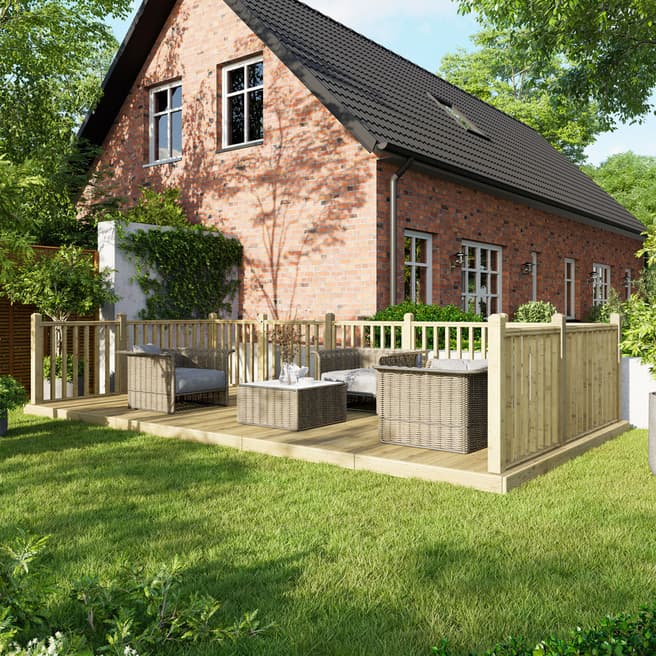 Power Sheds SAVE £205  - 10x20 Power Deck - Handrails on Three Sides
