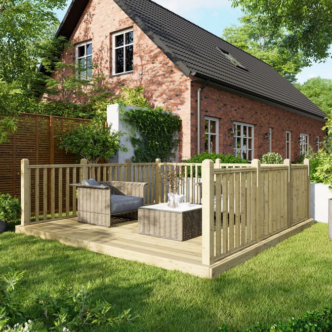Power Sheds SAVE £149  - 12x12 Power Deck - Handrails on Three Sides