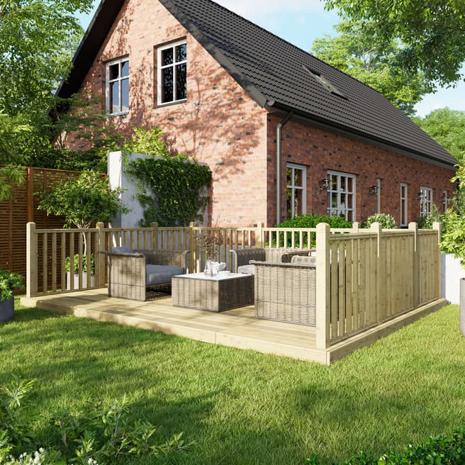 Power Sheds SAVE £199  - 12x16 Power Deck - Handrails on Three Sides