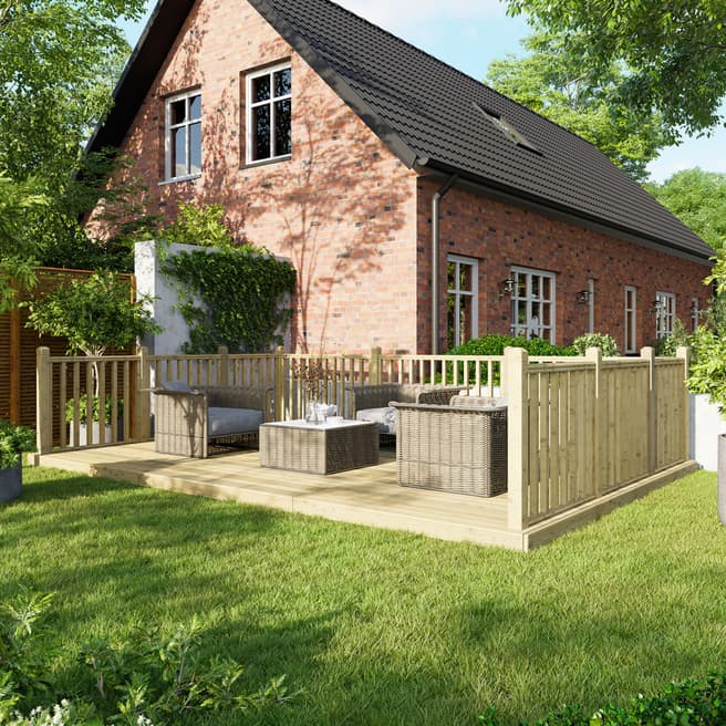 Power Sheds SAVE £209  - 12x18 Power Deck - Handrails on Three Sides