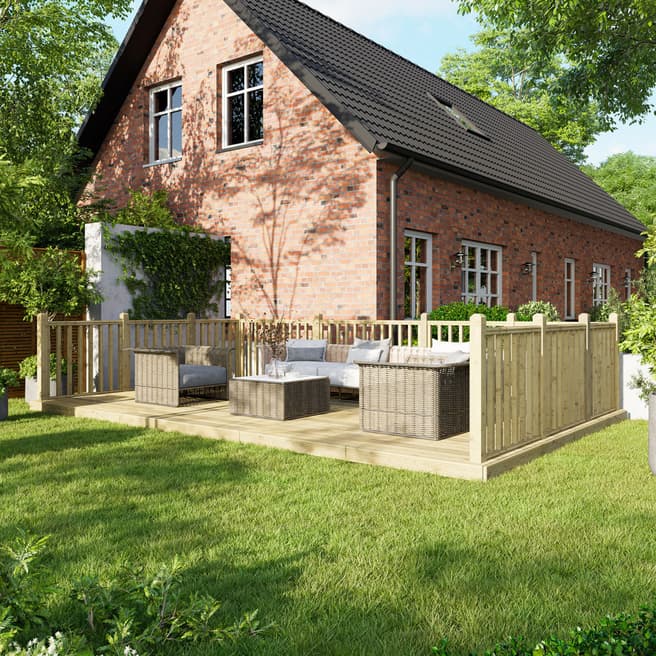 Power Sheds SAVE £239  - 12x20 Power Deck - Handrails on Three Sides