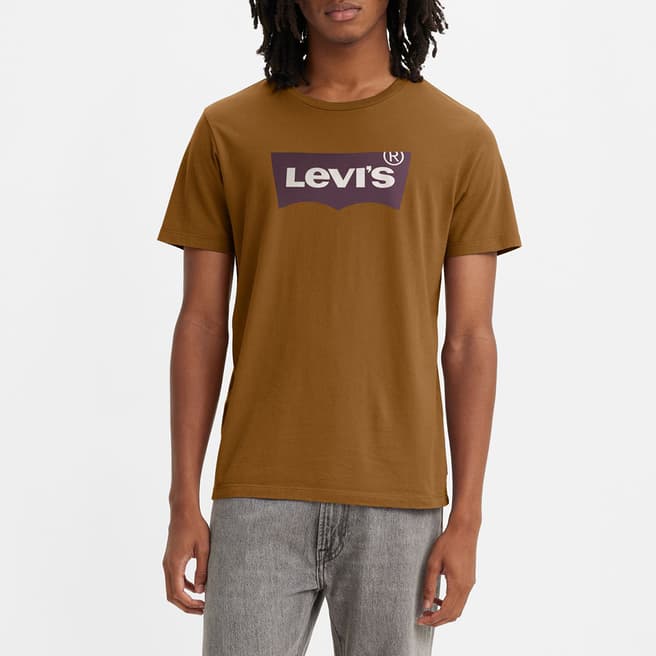 Levi's Brown Box Tab Logo Cotton T-Shirt