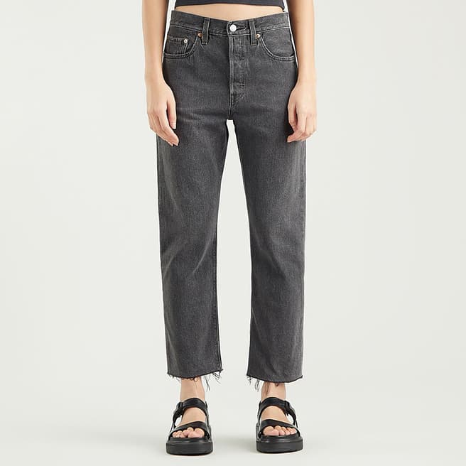 Levi's Washed Black 501® Cropped Stretch Jeans