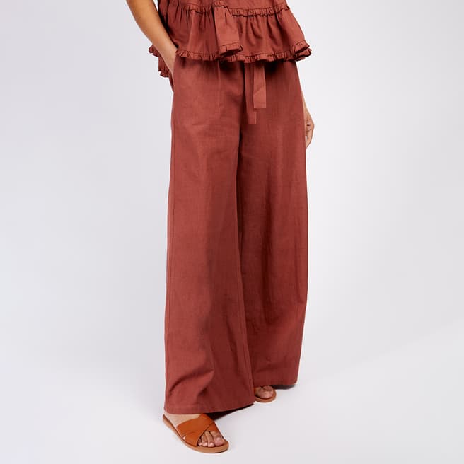 Somerset by Alice Temperley Chocolate Linen Paperbag Trousers