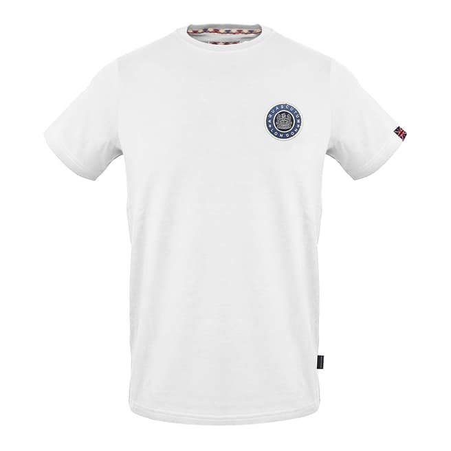 Aquascutum White Circle Logo Cotton T-Shirt