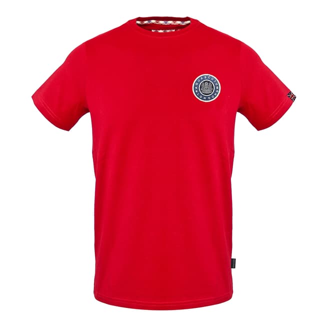 Aquascutum Red Circle Logo Cotton T-Shirt