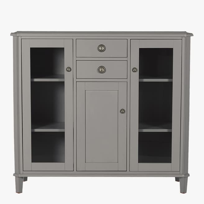 Laura Ashley Henshaw 3 Door 2 Drawer Low Display Cabinet, Pale Charcoal
