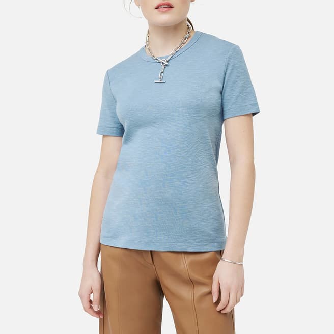 Jigsaw Blue Slim Fit Cotton T-shirt