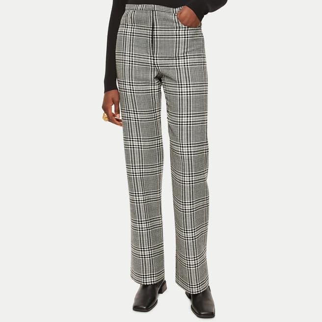 Jigsaw Grey Harris Check Wool Trousers