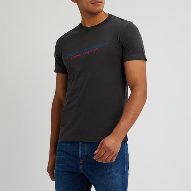Diesel Grey Diegor Branded Cotton T-Shirt