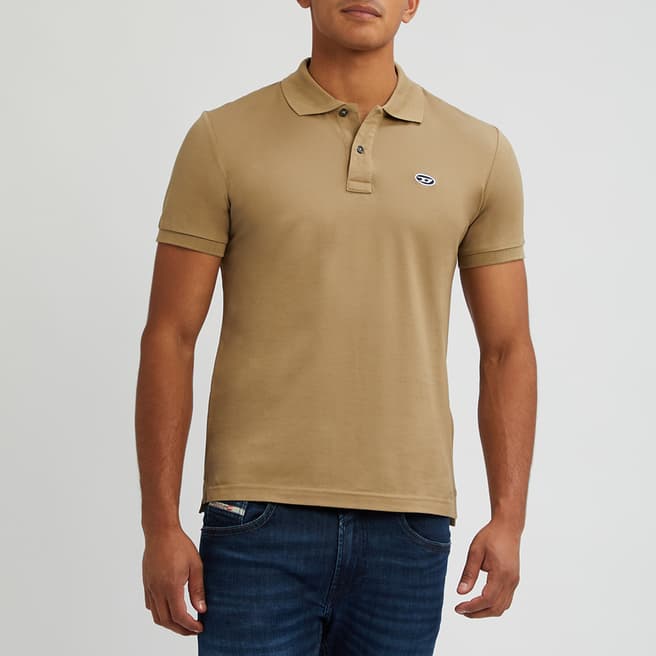 Diesel Beige Smith Cotton Polo Shirt