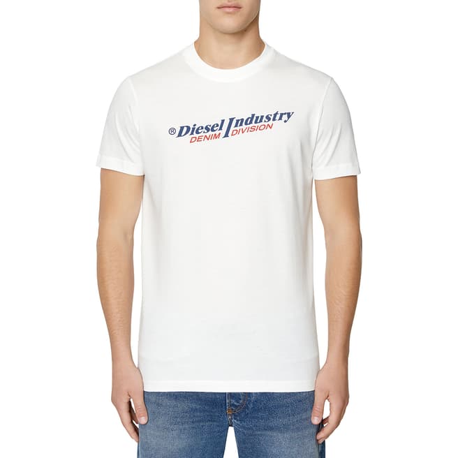 Diesel White T-Diegor Graphic Cotton T-Shirt
