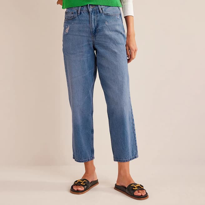 Boden Mid Blue High Rise Tapered Jeans
