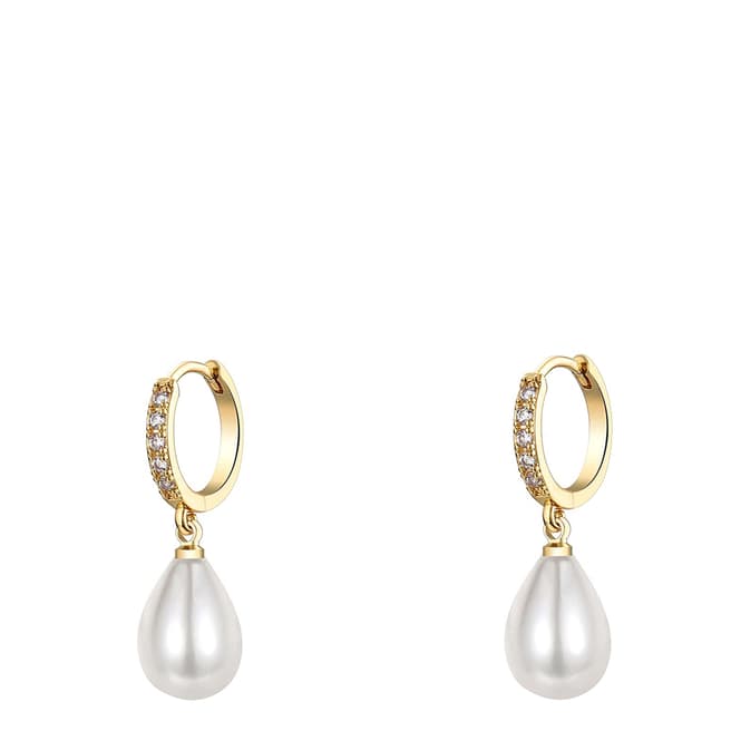 Chloe Collection by Liv Oliver 18K Gold Tear Drop Essential Pearl Earrings