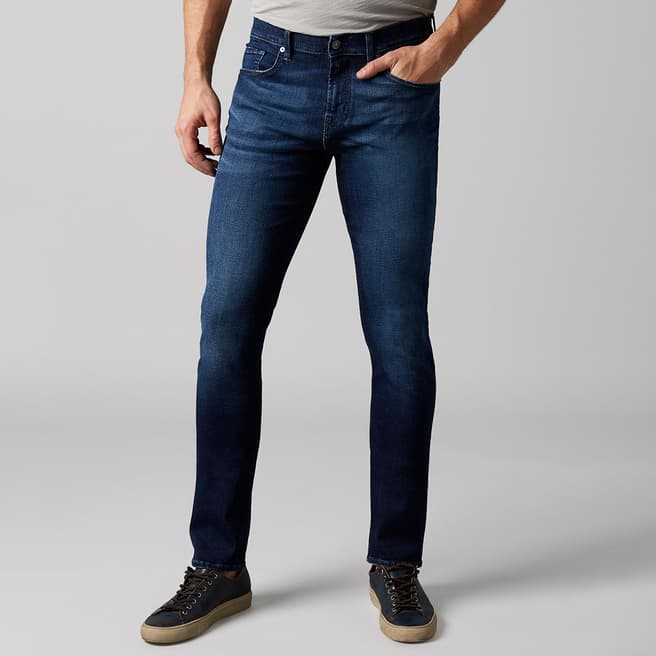 7 For All Mankind Dark Blue Chad Skinny Jeans