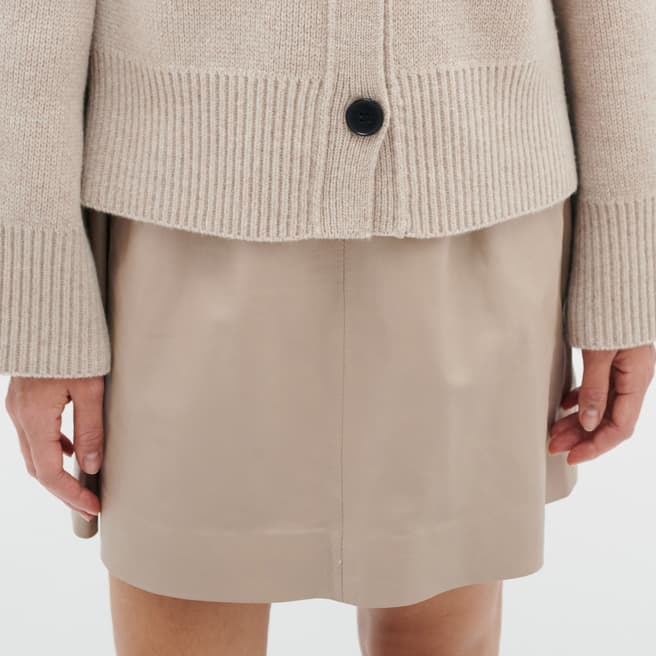 Inwear Beige Wook Leather Mini Skirt