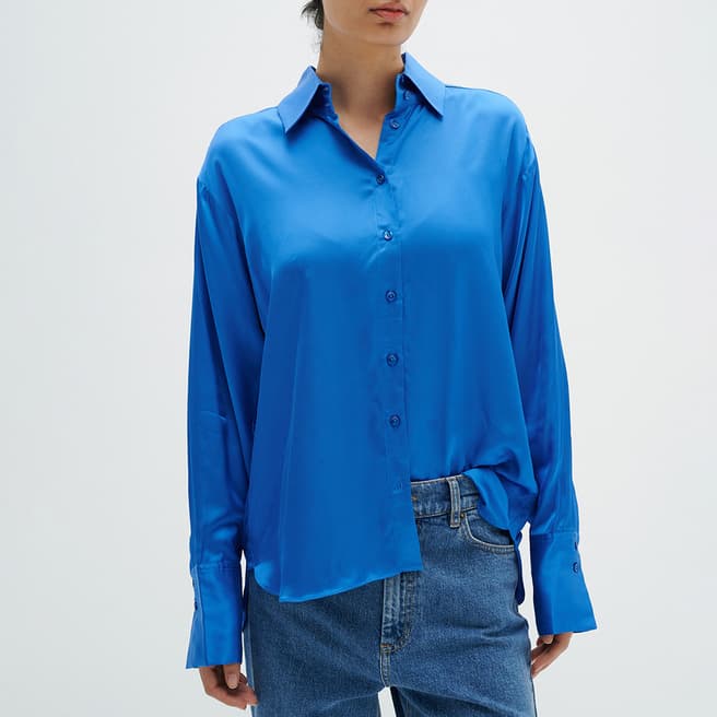 Inwear Royal Blue Satin Pauline Shirt