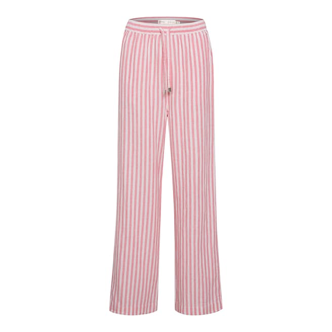 Inwear Red Linen Amos Stripe Trouser