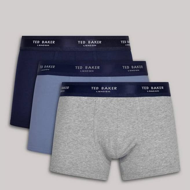 Ted Baker Navy Ted Baker 3-Pack Cotton Trunk