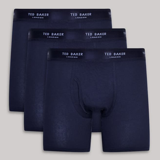 Ted Baker Navy Ted Baker 3-Pack Cotton Boxer Brief
