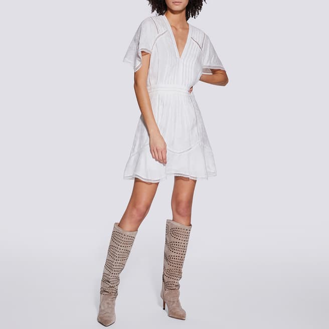 IRO Off White Balco Linen Blend Mini Dress