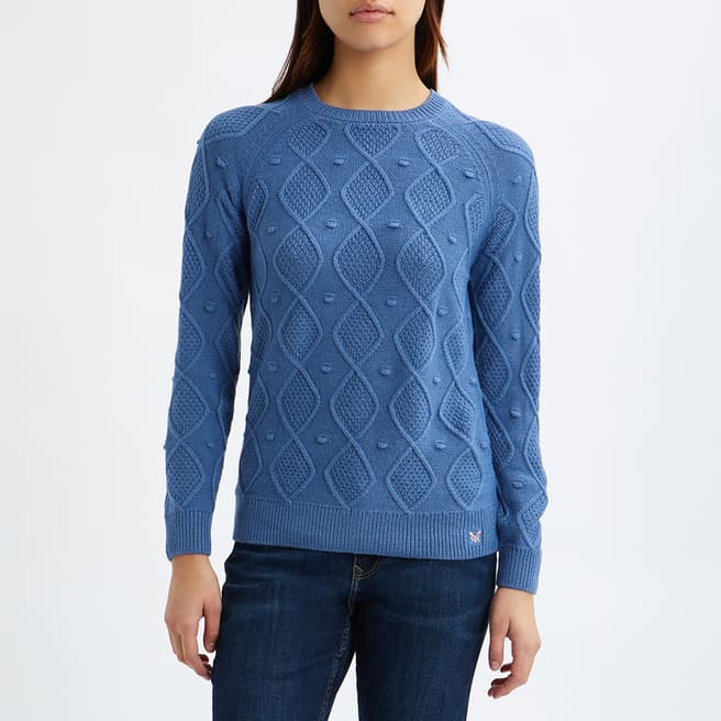 Crew Clothing Blue Bubble Cable Jumper