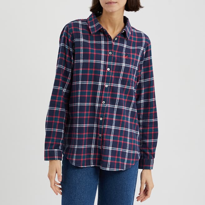 Crew Clothing Navy Flannel Check Shirt