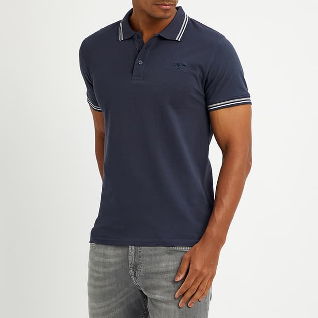 Cavalli Class Navy Small Embroidered Polo Top