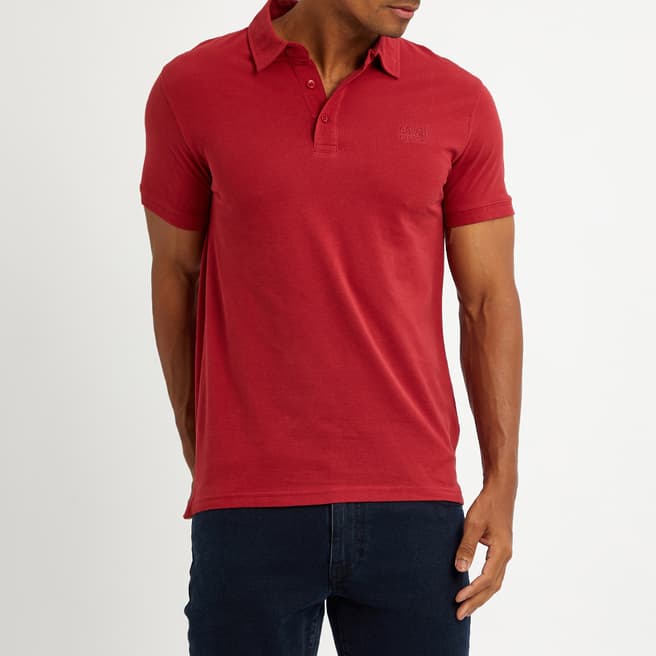 Cavalli Class Red Small Crest Polo Top
