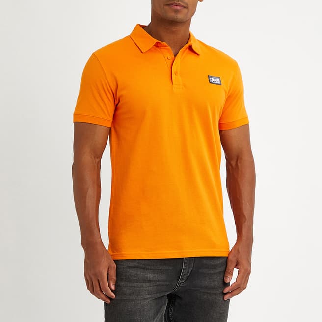 Cavalli Class Orange Small Branded Polo Top