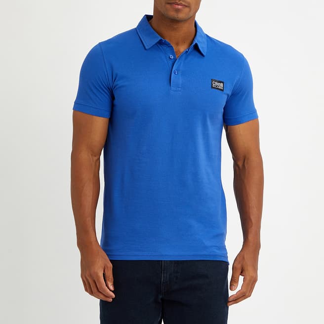 Cavalli Class Royal Blue Small Branded Polo Top