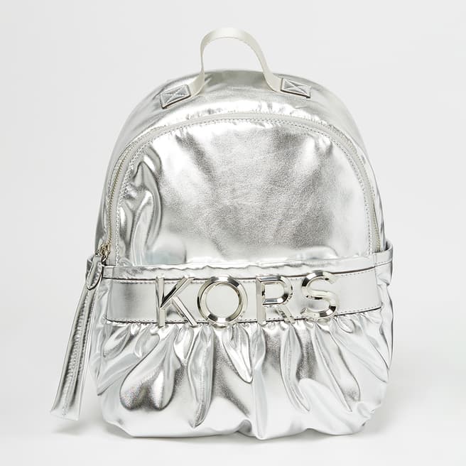 Michael Kors Silver Leonie Medium Backpack