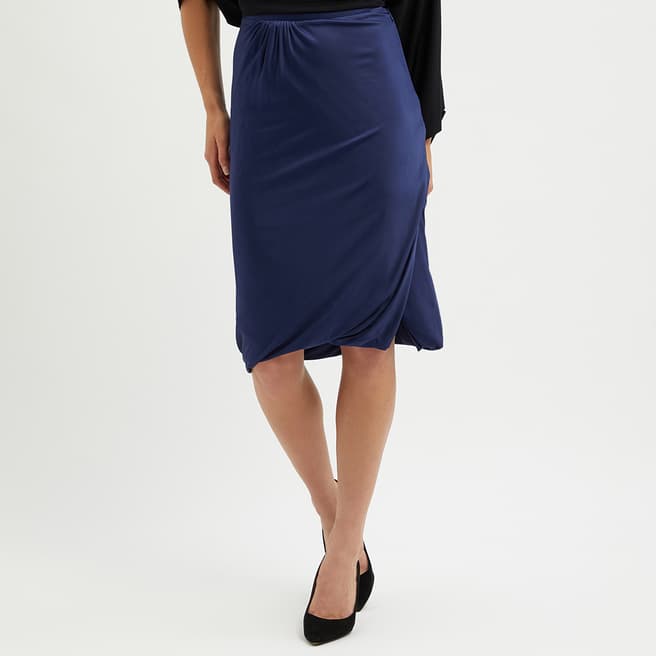 Vivienne Westwood Blue Jersey Draped Pencil Skirt